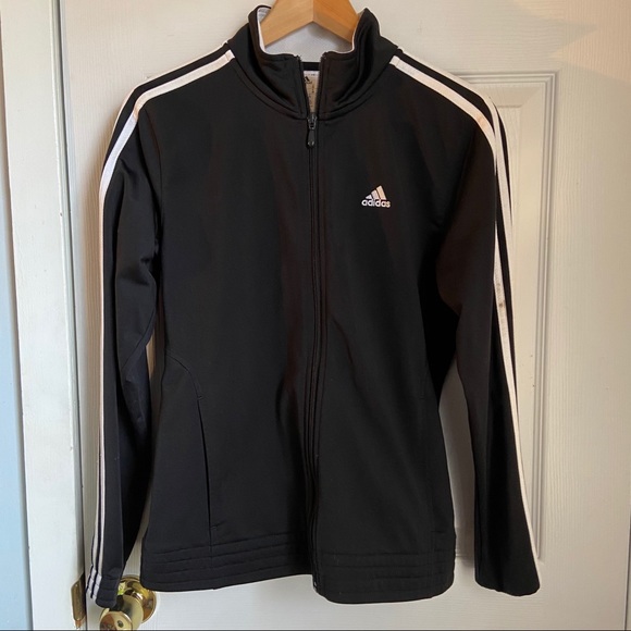 ADIDAS Classic Black Zip-Up Jacket - Picture 2 of 3